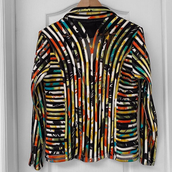 Damee Inc - Vintage Multi colour Mesh Zip Front Jacket - Picture 5 of 10